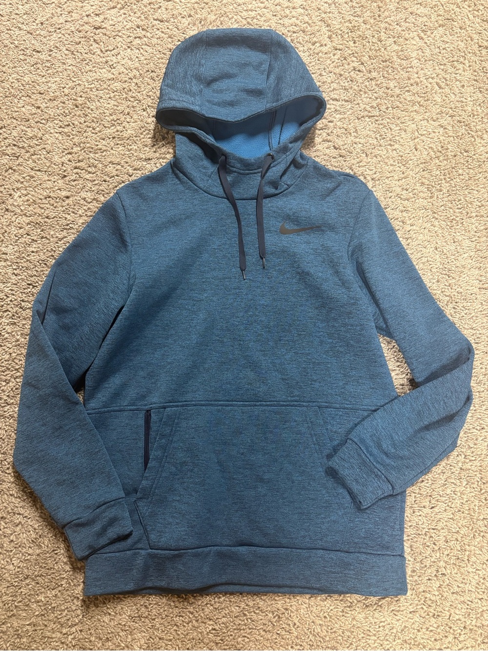 Nike Men's Heathered Teal Blue Pullover Hoodie
